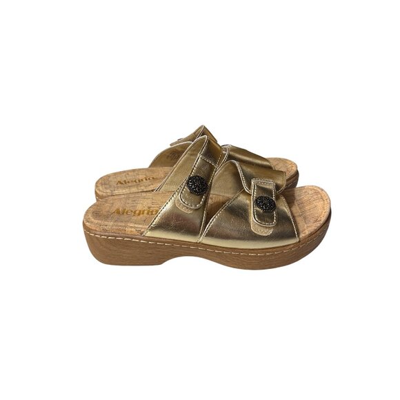 Alegria Gold Slip-Resistant Sandals Size 6 - Picture 3 of 6